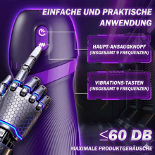 Load image into Gallery viewer, ultrarealistische Vaginette mit 9 Vibrations- und Saugmodi, freihändiger Masturbator für Männer, Sexspielzeug mit App-Steuerung, 3D-Vibration