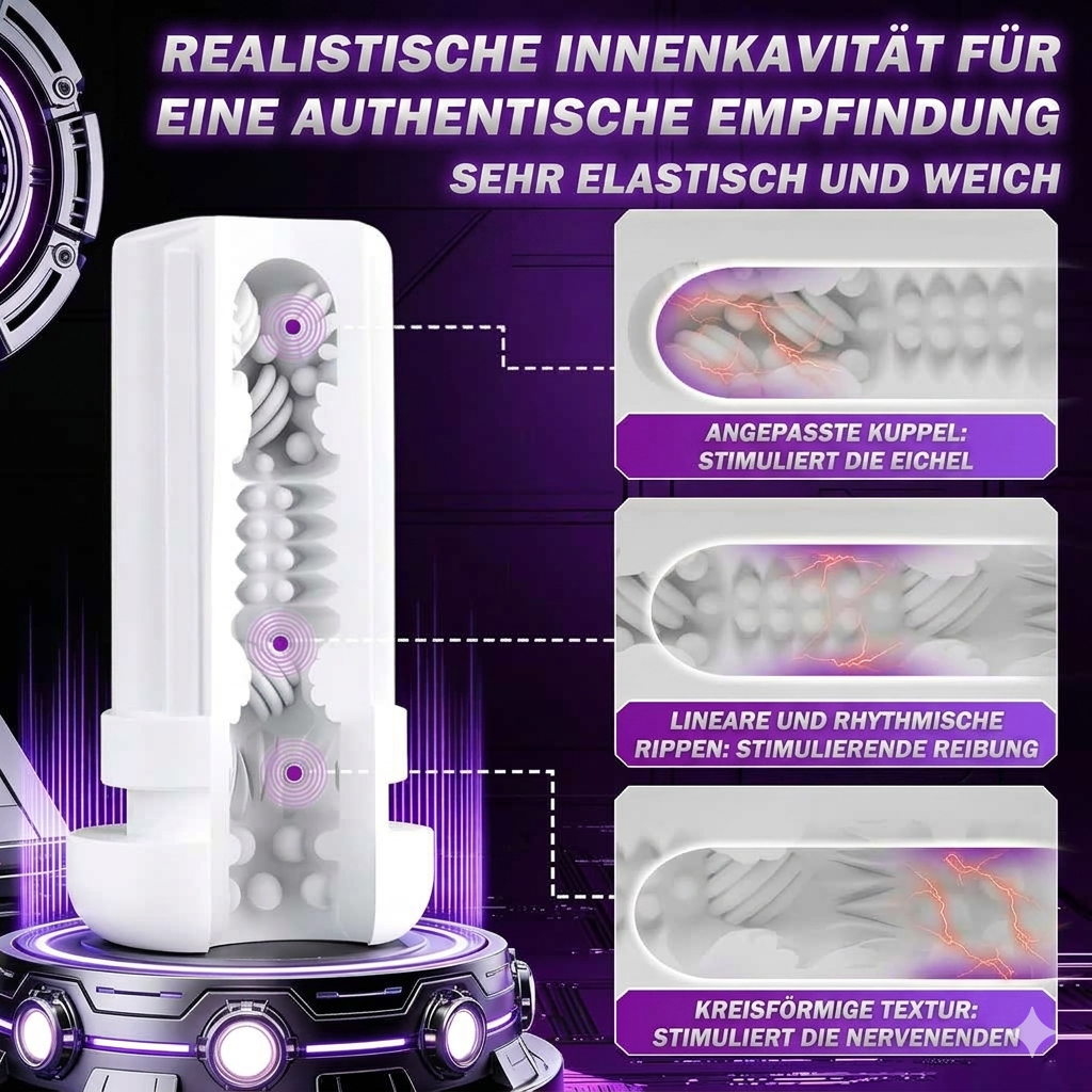 ultrarealistische Vaginette mit 9 Vibrations- und Saugmodi, freihändiger Masturbator für Männer, Sexspielzeug mit App-Steuerung, 3D-Vibration