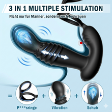 Load image into Gallery viewer, Prostata-Massagegeräte, Anal-Sexspielzeug mit Penisringen, ferngesteuerter Analvibrator mit 10 Stoß- und Vibrationsmodi