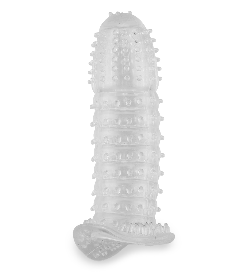 Penishülle mit Noppen und Rillen Crystal